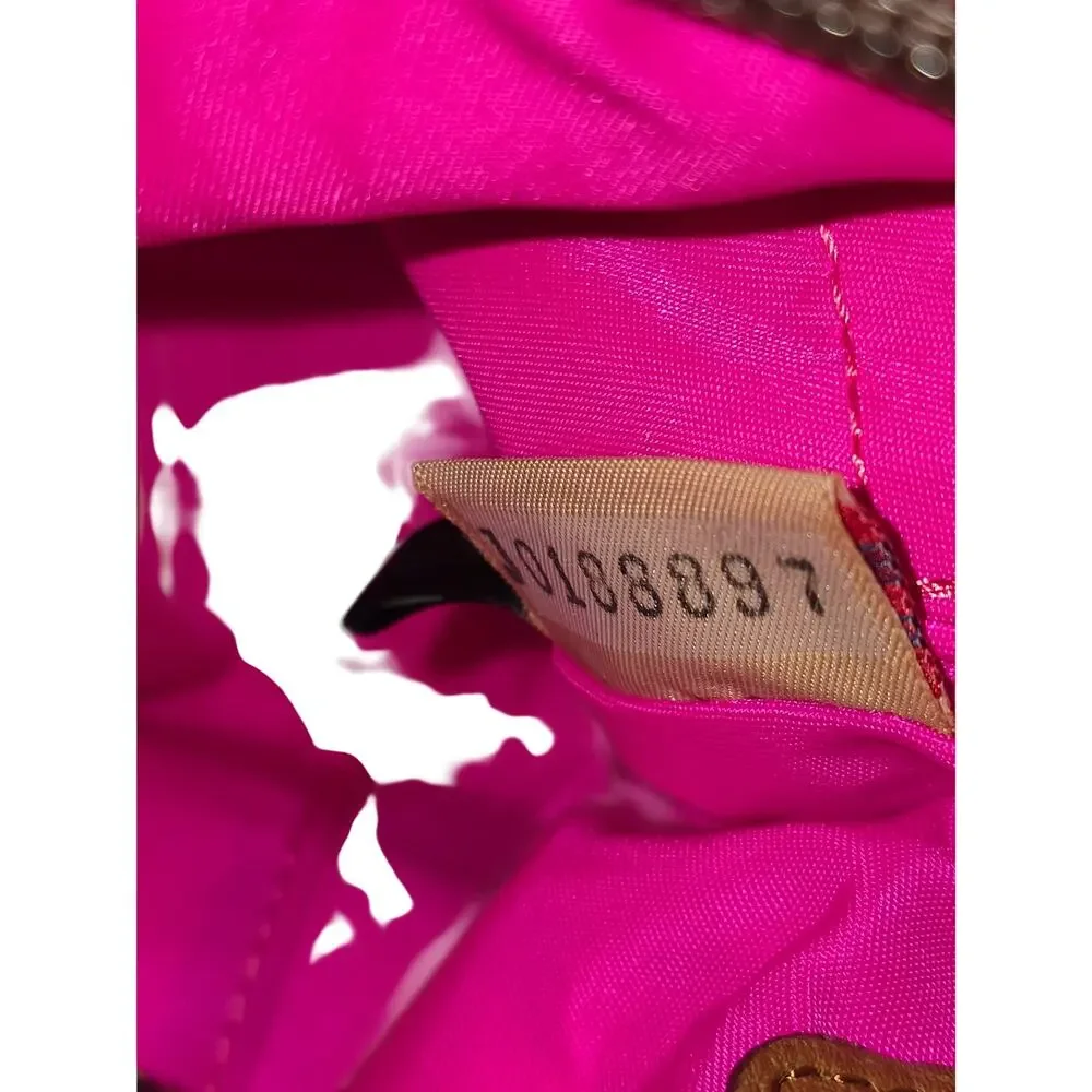 Dooney & Bourke Pink Nylon Shoulder Bag Duck Logo Brown Leather Trim Y2K‎